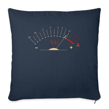 VU Meter, Musiciens HiFi Audiophiles - Housse de coussin décorative 45 x 45 cm - bleu marine - Devant