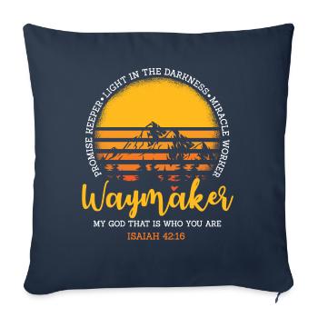 Waymaker May God Be Who You Are - Sofa pillowcase 17,3'' x 17,3'' (45 x 45 cm) - navy - Front