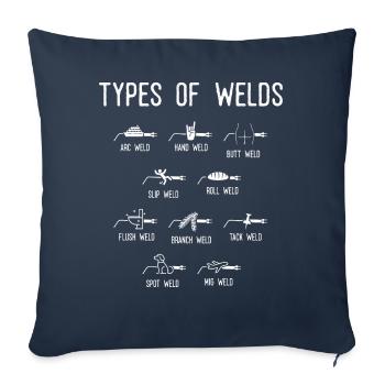 Soudeurs, Types de soudures - Housse de coussin décorative 45 x 45 cm - bleu marine - Devant