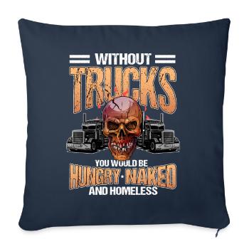 Truck Driver Trucker Trucks - Sofa pillowcase 17,3'' x 17,3'' (45 x 45 cm) - navy - Front