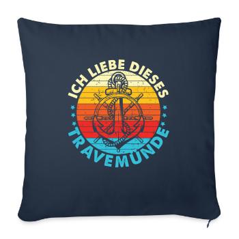 Ich liebe dieses Travemünde - Sofakissenbezug 45 x 45 cm - Navy - Vorne