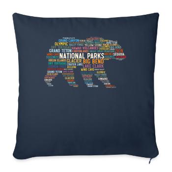 Parcs nationaux des États-Unis, Parc national de Bear - Housse de coussin décorative 45 x 45 cm - bleu marine - Devant