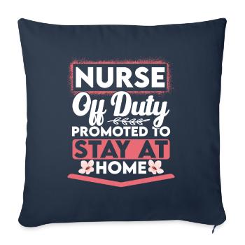 Unité de soins intensifs de retraite infirmière - Housse de coussin décorative 45 x 45 cm - bleu marine - Devant