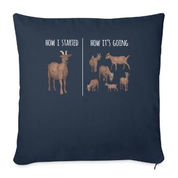 Chèvre, chèvres, amoureux des chèvres - Housse de coussin décorative 45 x 45 cm - bleu marine - Devant