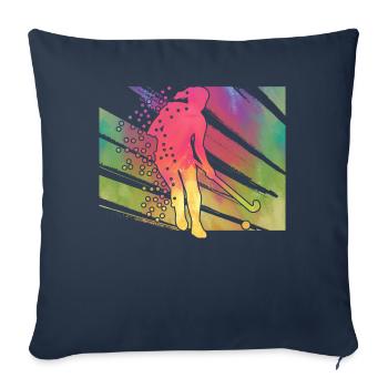 Hockey sur gazon - Housse de coussin décorative 45 x 45 cm - bleu marine - Devant