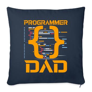 Programmeur Papa - Housse de coussin décorative 45 x 45 cm - bleu marine - Devant