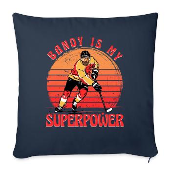 Bandy est mon superpouvoir - Housse de coussin décorative 45 x 45 cm - bleu marine - Devant