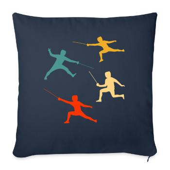 Fechten - Sofakissenbezug 45 x 45 cm - Navy - Vorne