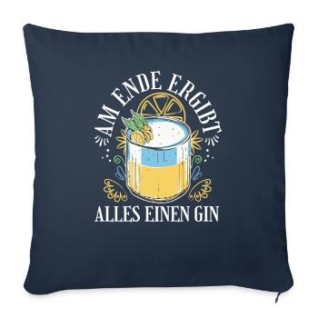 Am Ende Ergibt Alles Einen Gin - Sofakissenbezug 45 x 45 cm - Navy - Vorne