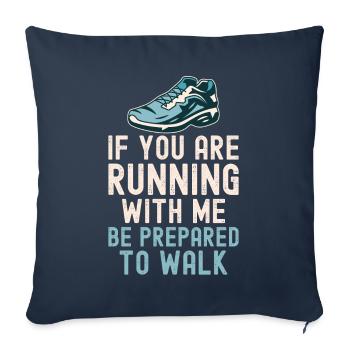 Langsam Laufen Joggen - Slow Runner - Sofakissenbezug 45 x 45 cm - Navy - Vorne