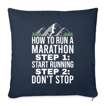 Lustig Marathon Motivation Lauftraining - Sofakissenbezug 45 x 45 cm - Navy - Vorne