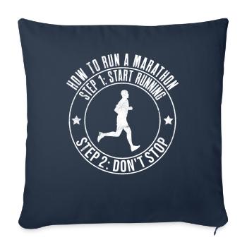 Wie man Marathon läuft - Laufen 42,195 - Sofakissenbezug 45 x 45 cm - Navy - Vorne