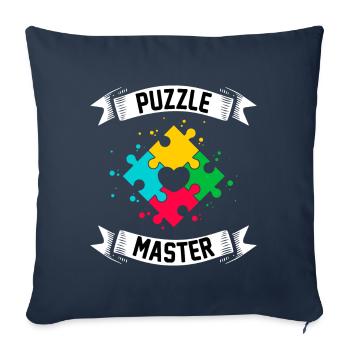Puzzle-Meister - Sofakissenbezug 45 x 45 cm - Navy - Vorne