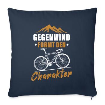 Gegenwind formt den Charakter - Sofakissenbezug 45 x 45 cm - Navy - Vorne