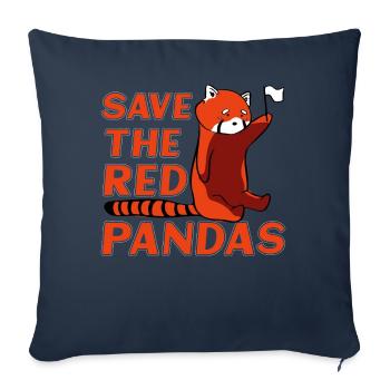 Save the Red Pandas - Sofakissenbezug 45 x 45 cm - Navy - Vorne