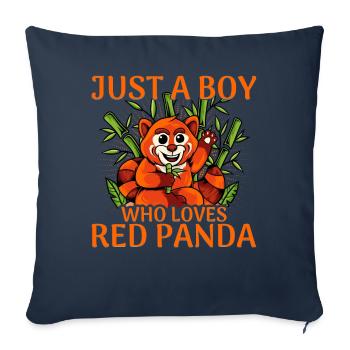 Just a Boy who loves Red Panda - Sofa pillowcase 17,3'' x 17,3'' (45 x 45 cm) - navy - Front