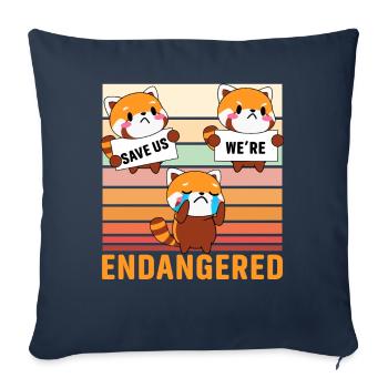 Sauvez-nous, nous sommes en danger - Housse de coussin décorative 45 x 45 cm - bleu marine - Devant