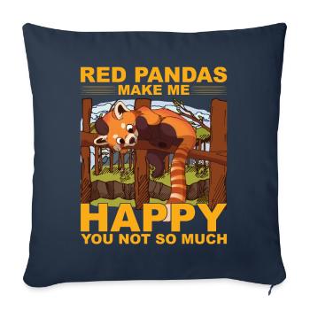 Les pandas roux me rendent heureux tu n’es pas tellement - Housse de coussin décorative 45 x 45 cm - bleu marine - Devant