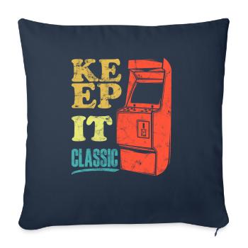 Keep It Classic - Retro 90er Arcade-Spiele - Sofakissenbezug 45 x 45 cm - Navy - Vorne