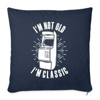 Nicht alt, ich bin klassisch Arcade-Spiele-Konsole - Sofakissenbezug 45 x 45 cm - Navy - Vorne