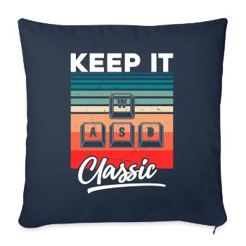 Video Games Spruch Classic Zocken - Sofakissenbezug 45 x 45 cm - Navy - Vorne