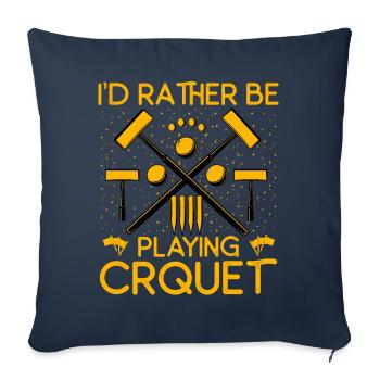 Je préfère jouer au croquet - Housse de coussin décorative 45 x 45 cm - bleu marine - Devant