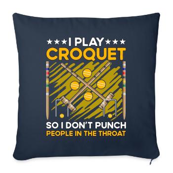 Je joue au croquet pour ne pas frapper les gens dans l’agonie - Housse de coussin décorative 45 x 45 cm - bleu marine - Devant