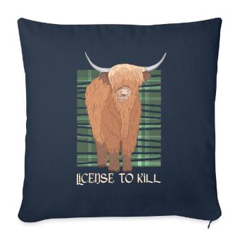 Schottischer Kilt Tracht - Schottenrock Schottland - Sofakissenbezug 45 x 45 cm - Navy - Vorne