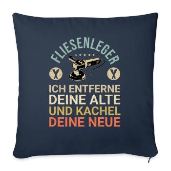 Fliesenleger Fliesen Handwerker - Sofakissenbezug 45 x 45 cm - Navy - Vorne