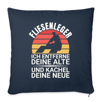 Fliesenleger Fliesenlegerhandwerker - Sofakissenbezug 45 x 45 cm - Navy - Vorne