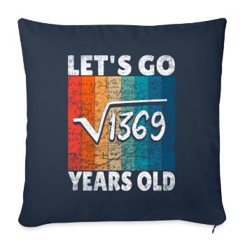 37e anniversaire - la racine de 1369 = 37 ans - Housse de coussin décorative 45 x 45 cm - bleu marine - Devant