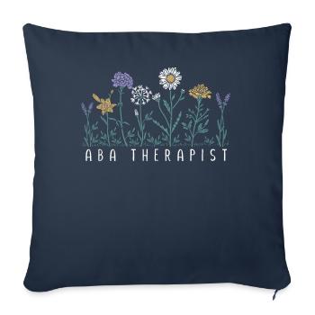 Thérapeute floral - Housse de coussin décorative 45 x 45 cm - bleu marine - Devant