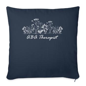 Thérapeute floral - Housse de coussin décorative 45 x 45 cm - bleu marine - Devant