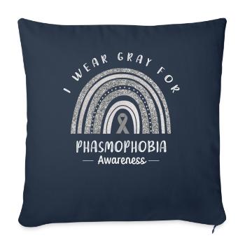 Wir Tragen Grau Für Phasmophobie-Bewusstsein - Sofakissenbezug 45 x 45 cm - Navy - Vorne