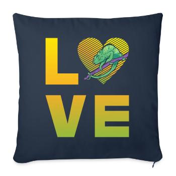 Chameleon Love - Sofa pillowcase 17,3'' x 17,3'' (45 x 45 cm) - navy - Front