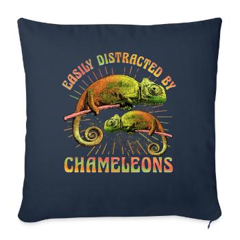 Easily distracted by Chameleons - Sofa pillowcase 17,3'' x 17,3'' (45 x 45 cm) - navy - Front