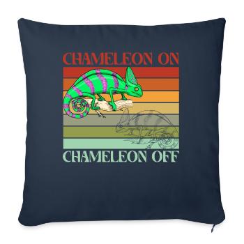 Caméléon sur Caméléon off - Housse de coussin décorative 45 x 45 cm - bleu marine - Devant