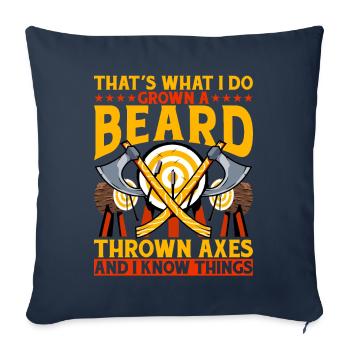 C’est ce que je fais en poussant une barbe et en lançant des haches - Housse de coussin décorative 45 x 45 cm - bleu marine - Devant