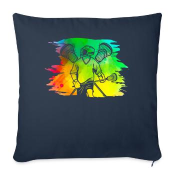 Lacrosse - Housse de coussin décorative 45 x 45 cm - bleu marine - Devant