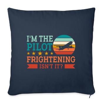 Je suis pilote - Flight Captain Passenger Aircraft - Housse de coussin décorative 45 x 45 cm - bleu marine - Devant