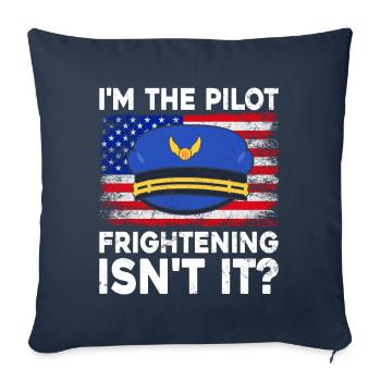Je suis pilote - Flight Captain Passenger Aircraft - Housse de coussin décorative 45 x 45 cm - bleu marine - Devant