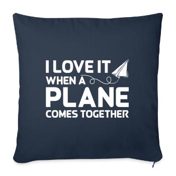 Airline Pilot Pun Flugzeug Luftfahrt Flugzeugpilot - Sofakissenbezug 45 x 45 cm - Navy - Vorne