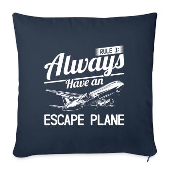 Pilote de ligne Pun Aviation Pilote d’avion - Housse de coussin décorative 45 x 45 cm - bleu marine - Devant