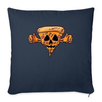 Tranche de pizza - Housse de coussin décorative 45 x 45 cm - bleu marine - Devant