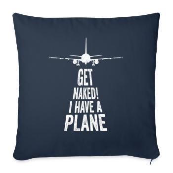 Get Naked Funny Pilot Joke - Sofa pillowcase 17,3'' x 17,3'' (45 x 45 cm) - navy - Front