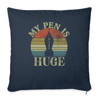 My pen is huge fountain pen writing instrument - Sofa pillowcase 17,3'' x 17,3'' (45 x 45 cm) - navy - Front
