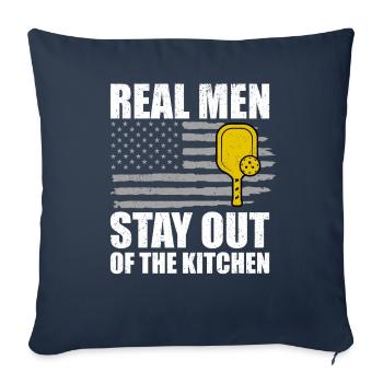 Real men stay out of the kitchen pickleball - Sofa pillowcase 17,3'' x 17,3'' (45 x 45 cm) - navy - Front
