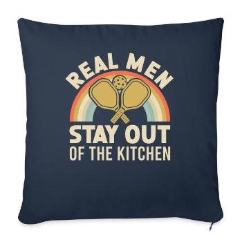 Real men stay out of the kitchen pickleball - Sofa pillowcase 17,3'' x 17,3'' (45 x 45 cm) - navy - Front