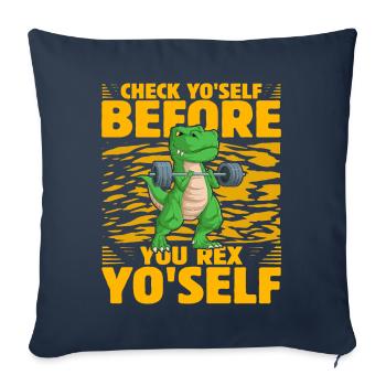 Check yo'self before you rex Yo'self - Sofa pillowcase 17,3'' x 17,3'' (45 x 45 cm) - navy - Front