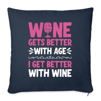 Wine Gets Better With Age Wine Toast - Sofa pillowcase 17,3'' x 17,3'' (45 x 45 cm) - navy - Front